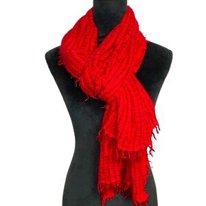 Mossimo Womens Hot Pink Acrylic Rayon Fringed Scarf Size One Size Barbiecore Y2K